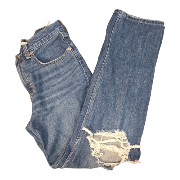 Levi's Low Pro Straight Distressed Pants Jeans Size 27 - Picture 3 of 9